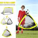 Pro-Grade Kids Backyard Soccer Goal, Tear-Resistant 5-Layer Polyester Soccer Net & 10mm Poles for Maximum Durability, 6x4ft, Pop Up Portable Soccer Training Equipment Set with Size 4 Ball
