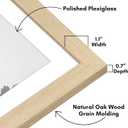 Americanflat 28x40 Poster Frame with Polished Plexiglass - Use as 24x36 Frame with Mat or Display 28x40 Photo Without Mat - Hudson Collection - Wide Picture Frames for Wall Display - Natural Oak