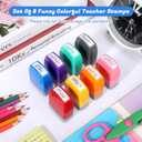8 Pcs Spanish Teacher Stamps for Classroom Self Inking Grading Stamps Gifts Motivation Teacher Stamp for School Elementary Kid Signature Homework Reward Supplies