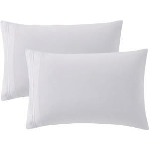 Clara Clark Pillow Cases Queen - Ultra Soft Pillow Cover, Lightweight Microfiber Pillow Cases Set of 2 - Envelope Closure Pillowcases, White