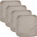 Sqodok Patio Cushion Covers 25x27 inch, Outdoor Cushion Covers Replacement for Outdoor Furniture, Large Cushion Slipcover Set of 4 Waterproof Sectional Cushions Cover for Sofa Couch Chair, Tan