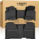 LASFIT Floor Mats 2014-2018 for Chevy Silverado/GMC Sierra 1500, 2015-2019 2500HD 3500HD, Crew Cab Only/Bench Seat, All Weather TPE Custom Fit Car Floor Liners, with Carpet Floor Only