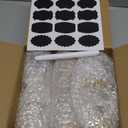 Roshtia Glass Spice Jars with Bamboo Airtight Lids Labels and Chalk Marker Food Storage Container Clear Spice Storage Bottle for Kitchen, Herbs, Seasoning, Seed, Tea, Sugar (12 Pcs, 2.5 Oz)