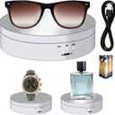 Hicarer Rotating Display Stand 5.4" /6.6 Lbs Load Motorized Spinning Platform Rotating Base 360 Cup Turner Electric Turntable Stand for Photography Products and Shows(Mirror White)