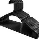 29 each plastic black used hangers with shoulder grooves