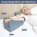 Arm Elevation Pillow Arm Wedge Pillows for Adults Arm Support Pillow with Pocket for Post Surgery Elbow Rest Pillow with Removable Pillow for Sleeping(Grey)