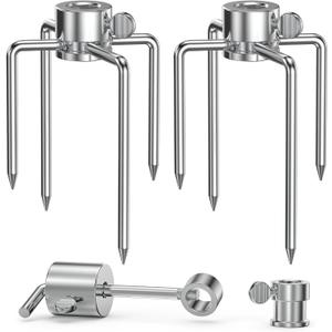 Onlyfire 6006 Grill Replacement Rotisserie Meat Forks(1-Pair) Kit with Spit Counter Balance and Bushing - Fits 1/2" Hexagon & 3/8" and 5/16" Square Spit Rods