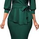 Yiershu Women's Bodycon Pencil Dress Wear to Work Sheath Suiting Dresses (Green, XL)