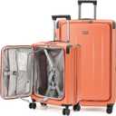Carry On Luggage, 20Inch & 29 Inch Top Opening Airline Approved ABS+PC Hard Shell Suitcases with Silent Wheels, TSA Lock,Front Pocket and Wet-dry Separated Six-piece Set (AD Orange)