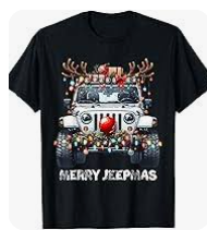 Merry Jeepmas T-Shirt, Black Size XL