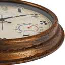 45MinST 16 Inch Bronze Vintage Large Indoor/Outdoor Waterproof Wall Clock with Thermometer & Hygrometer, Silent Non-Ticking Quartz Timepiece for Home, Porch, Garden,Pool