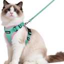 rabbitgoo Cat Harness and Leash,Green&Pink, M