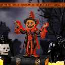 Roowest 7.87 x 5.91 Inches Vintage Halloween Table Decorations Chunky Sitter Wooden Pumpkin Man Rustic Retro Halloween Figurines for Primitive Centerpieces Shelves Mantels Home Indoor Decor