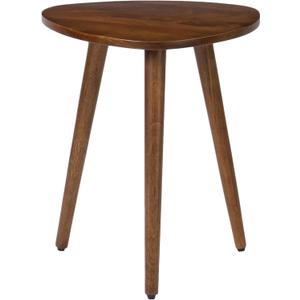 MH London Tri Pin Side Table I Handmade Natural Mango Wood, Naturally Moisture Resistant, Maintenance Free I 16" x 16" x 18" I Tora, Walnut