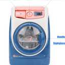 deAO Washing Machine Toy for Kids Dollhouse Furniture Pretend Play Household Appliance Realistic Sounds with Lights Laundry Play Set with Rotatable Roller for Children Birthday Present