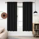 Black Curtains/40 x 72 Inch/Set of 2 Panels Room Darkening Curtains for Bedroom and Living Room
