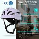DKONI Bike Helmet Adult Urban:Bicycle Helmet for Men Women with USB Charge Detachable Taillight Helmets for Commuter Cycling Scooters