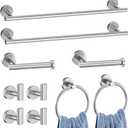 10-Piece Brushed Nickel Towel Bar Set, Bathroom Hardware Accessories Set,23.6 Inch Towel Bar-Towel Racks Set, Stainless Steel Wall Mounted Brushed Towel Holder Set