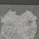 Avidlove Lingerie for Women Lace Bodysuit Sexy Teddy Lingerie Top One Piece Mini Babydoll Nightgown (White) (Size XL)