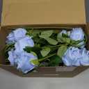 Hotop 40 Pcs Rose Artificial Flowers Bulk with Long Stem,Realistic Silk Fake Roses Bouquet for Home Wedding Centerpieces Party Table Decoration Valentines Gifts(Light Blue)
