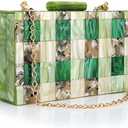 Acrylic Handbags for Women Multicolor Perspex Geometric Purses Box Clutch Elegant Crossbody Bag for Lady Evening Banquet Prom