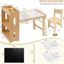 WINGYZ Sensory Table and Chairs, Toddler Activity Table and 2 Chair Set with Storage Cabinet & Bins, 6 in 1 Kids Desk Art Table with Paper Roll for Playrooms Daycare, Sensory Tables for Toddler Gifts, 35.8 Inches X 18 Inches X 29 Inches
