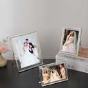 Silver Floating Frame810'' set of 2 For Picture 7x9, 6x8, 5x7, Classy Gift metal floating frame 5x7'' Tabletop Shelf Photo frames for Christmas, Home Wedding Party and Office Dcor