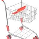 Pretend Play Shopping Cart- Toy Grocery Cart With Pivoting Front Wheels and Folds for Easy Storage for Kids, Boys and Girls By Hey! Play!