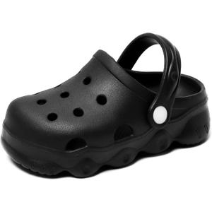 INMINPIN Kids Cute Clogs Cartoon Garden Shoes Boys Girls Slides Slippers Indoor Outdoor Children Water Shower Beach Pool Sandals (13-14 Little Kid, Black)