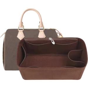 Lckaey Purse Inserts for Speedy 30 Organizer Insert, for monogram bag, HandBag protective insert​Tote Bag and hand bag protector, organizer insert 1083Coffee-L