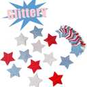 2 x 6 Pack Patriotic Star Streamers Garland Red White Blue Bunting Banner Paper Hanging Decorations for 4th of July American Independence Day Labor Day Holiday Memorial Day Party Supplies (50 Feet)