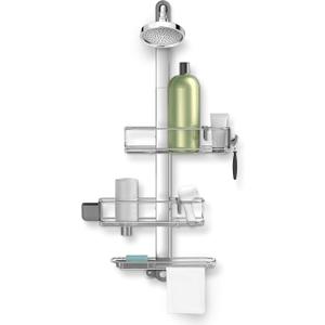 simplehuman Adjustable and Extendable Shower Caddy Large, Stainless Steel and Anodized Aluminum