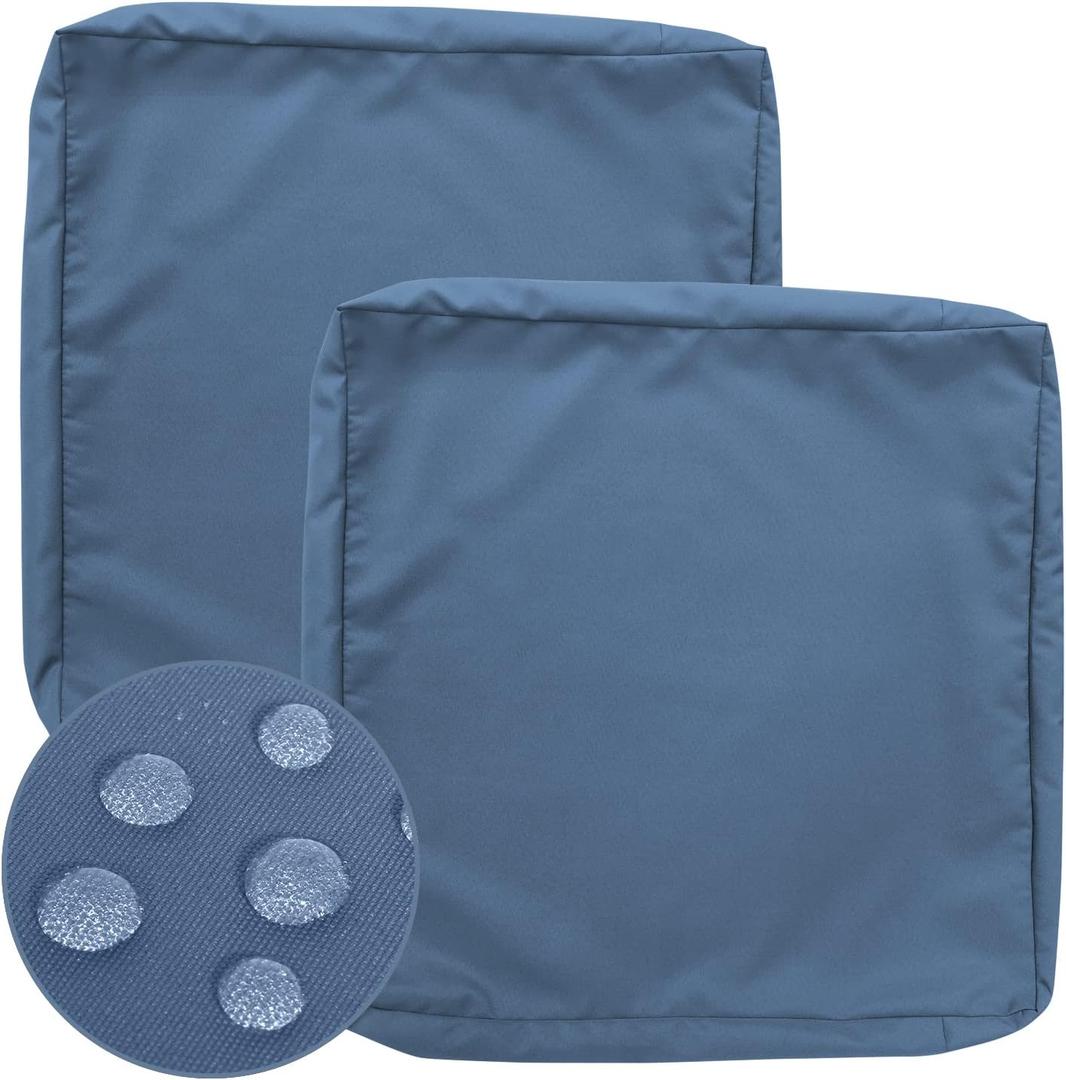 GUEGLSA Replacement Outdoor Cushion Covers 22x20x4,Waterproof Patio Seat Cushion Slipcovers, Chair Cushion Slip Cover, Set of 2, Blue