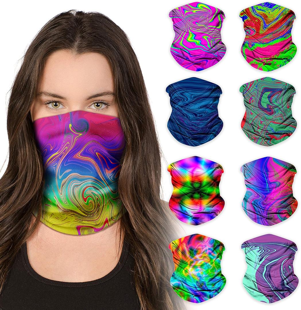Sojourner Neck Gaiter, Bandana, Buff (9 Pack) - Face Cover for Men, Women, and Teens - Neck Warmer UV Sun Protection Gator