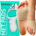 BRISON Metatarsal Pads for Women and Men Ball of Foot Cushion - Gel Sleeves Cushions Pad - Fabric Soft Socks for Supports Feet Pain Relief - 2 Pairs M (Men 7.5-9.5, Women 9-11) (Medium, Beige)