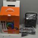 Karaoke Machine, Portable Bluetooth Speaker with 2 Wireless Microphones for Adults & Kids with Lights, Karaoke Microphone with PA System Supports USB/TF/FM/AUX for Home Party Home System Packages (Black)