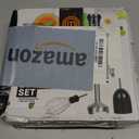 MasterChef Immersion Blender Handheld with Electric Whisk & Milk Frother Attachments, Hand Held Stainless Steel Stick Emulsifier for Making Baby Food, Soup, Puree, Cake, Cappuccino, Latte etc, 400W (3-in-1 (Pack of 1))