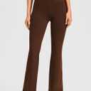 AFITNE Women's Yoga Pants Bootcut Workout Leggings Flare Casual Lounge Pants with Pockets High Waist and Tummy Control (L)