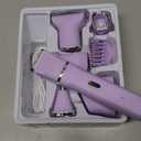 5-in-1 Bikini Trimmer for Women, IPX7 Waterproof Electric Razors Shaver, Cordless Body Hair Trimmer, Facial & Pubic Hair Removal, Ceramic Blade (Purple)