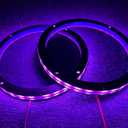 Sando Tech 2PCS 6.5" RGB Colors Shift Car LED Speaker Decorative Light Kit Multiple Changing Spacer Ring Light Coaxial Speaker Lights Bluetooth App & RF Remote Control
