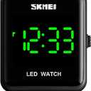 Gosasa Large Face LED Digital Watch Date Time 3Bar Waterproof Wristwatch Men Women Sports Watches (Black)