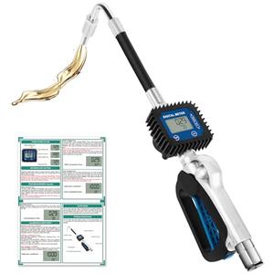 GRYVOZE Digital Oil Control Valve Flow Meter Dispenser Nozzle 10 GPM / 35 LPM, Heavy Duty Air Operated Electronic Oil Metering Gun 1/2 Inch NPT Inlet, Oil Gun - Max Working Pressure 1500 PSI / 100 bar