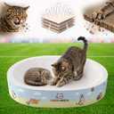 Cardboard Cat Scratcher Bed for Indoor Cats, Large Cat Scratching Board
