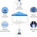 Amazon Basics Outdoor Pop Up 10 x 10 Canopy Tent for Events, Portable with Easy Setup, Sun Shelter for Outdoor Activities, Includes Wheeled Carry Bag, 8 Pegs, 4 Ropes, 4 Weighted Bags, Blue