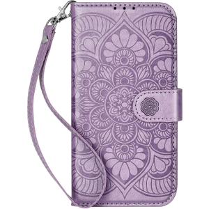 Wallet Case for iPhone 13 Pro,[RFID Blocking] 3 Card Holder with Credit Card Slot Magnetic Protective Flip Leather Cover for iPhone 13 Pro (Purple)