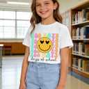 Boys Girls 100 Days of School Shirt Kids Happy 100th Day of School T-Shirts Toddler Graphic Tee Tops 2026 (3T-10T) (White)