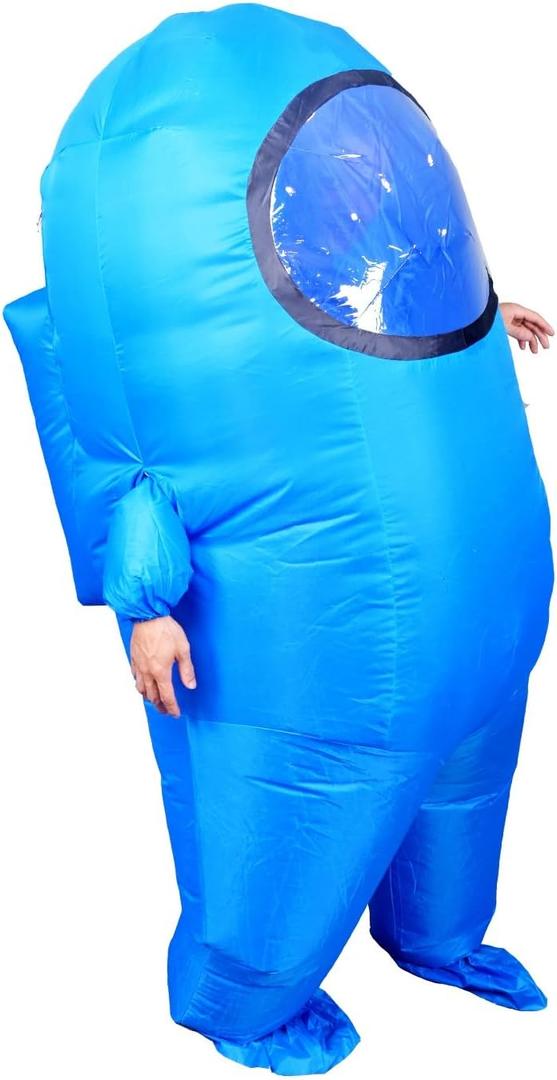 PQ Impostor Inflatable Astronaut Space Costume, Inflatable costume, Full Body Halloween Cosplay Costumes for Adult Game Fans (Blue)