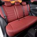 Seat Covers Fit Nissan Rogue Regular 2014 2015 2016 2017 2018 2019 2020 S SV SL, Non-Hybrid and Non-Select Version, Full Set Faux Leather, Water-Resistant Seat Protectors-Burgundy