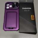 SSLOTSCASE for iPhone 17 Pro Max Case with 2X Screen Protector, HD Clarity Anti-Scratch, Card Holder & Sliding Lens Cover & Kickstand, Heavy Duty Protection Case for iPhone 17 Pro Max, Dark Purple