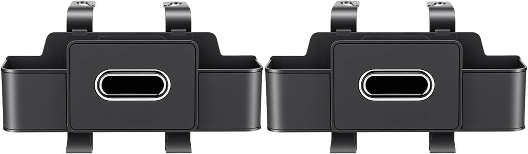 2 Pack Back Seat Car Organizer, Multifunctional Car Organizer Seat Back, with Tissue Box Holder, 2 Cup Holders & 2 Cup Hooks for Phone, Drinks, Toy, Snacks for Keeping Cars Tidy, Fits Most Vehicles